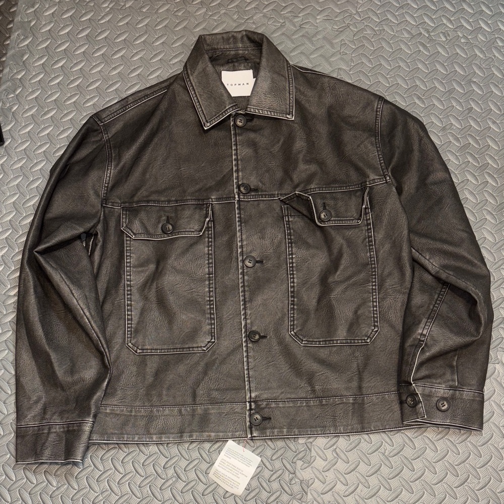Topman Charcoal black ‎ Gray Jacket men's size small